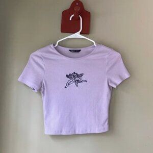 Shein Purple Cherub Angel Crop Top S